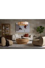 Round Leather Inspired Ottoman by Splendido Arlo Pouf, alternate view 10