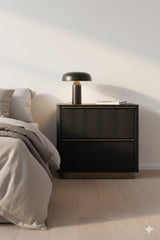 Reeded Oak 2-Drawer Nightstand by Splendido Kalla, alternate view 15