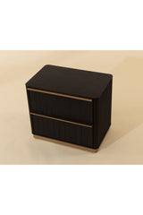 Reeded Oak 2-Drawer Nightstand by Splendido Kalla, alternate view 20