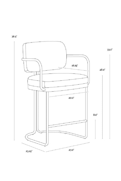 Modern Curved Seating Counter Stool by Splendido Jalen, alternate view 19