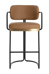 Iron Framed Leather-Look Bar Stool by Splendido Jalen Barstool, alternate view 9