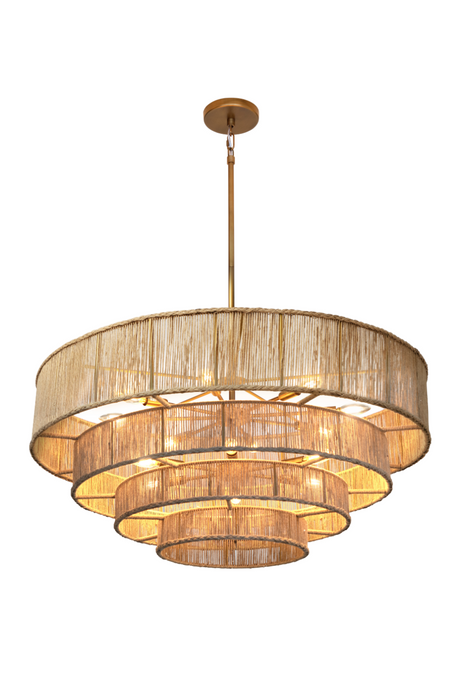 4-Tier Rustic Jute Chandelier by Splendido Lumina