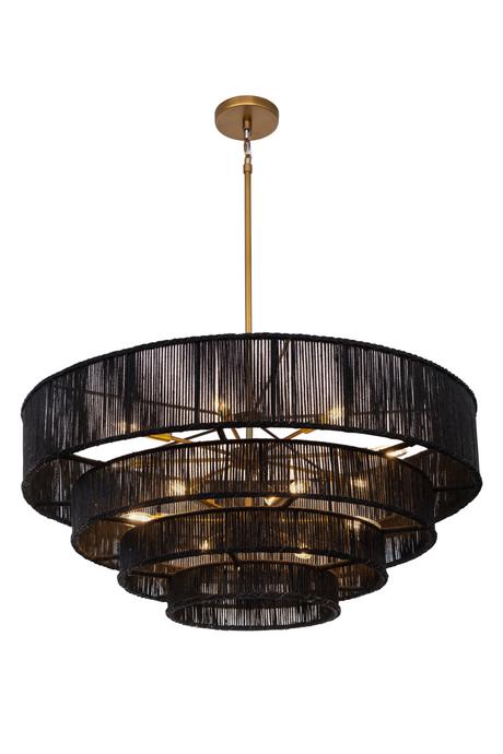 4-Tier Rustic Jute Chandelier by Splendido Lumina, alternate view 7