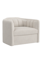 Cream Tufted-Back Swivel Armchair by Splendido Birrit Accent Chair