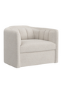 Cream Tufted-Back Swivel Armchair by Splendido Birrit Accent Chair