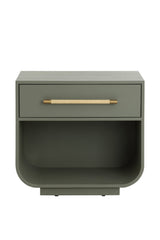 Modern Oak Curved Nightstand by Splendido Tarrant
