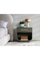 Modern Oak Curved Nightstand by Splendido Tarrant, alternate view 11