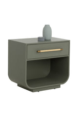 Modern Oak Curved Nightstand by Splendido Tarrant, alternate view 4