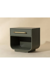 Modern Oak Curved Nightstand by Splendido Tarrant, alternate view 8
