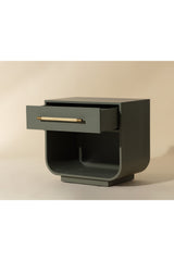 Modern Oak Curved Nightstand by Splendido Tarrant, alternate view 9