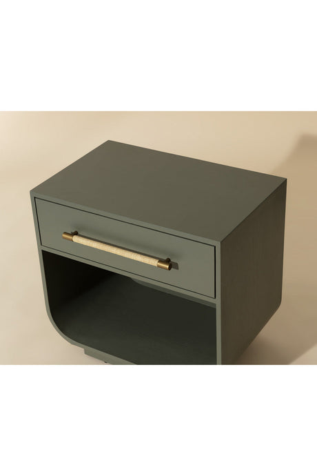 Modern Oak Curved Nightstand by Splendido Tarrant, alternate view 10