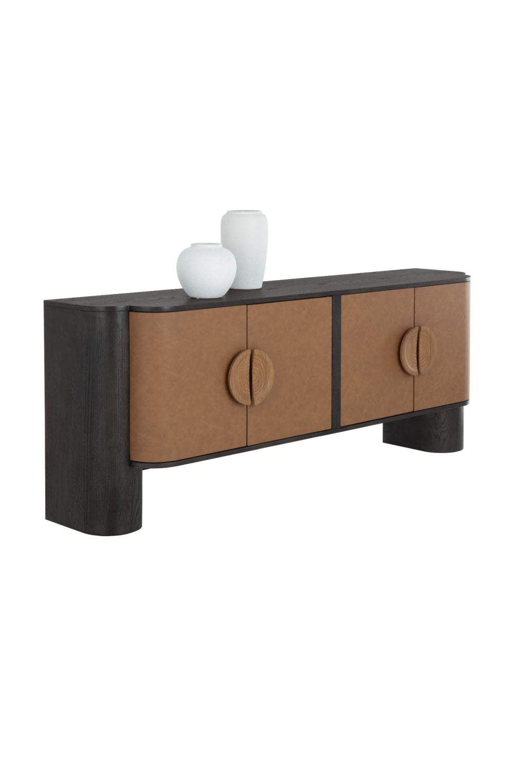 Brown Leather Look Sideboard by Splendido Dresden, alternate view 4