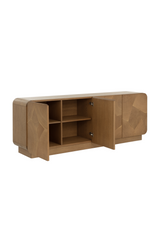 Patterned Oak 4-Door Sideboard by Splendido Fauna, alternate view 5