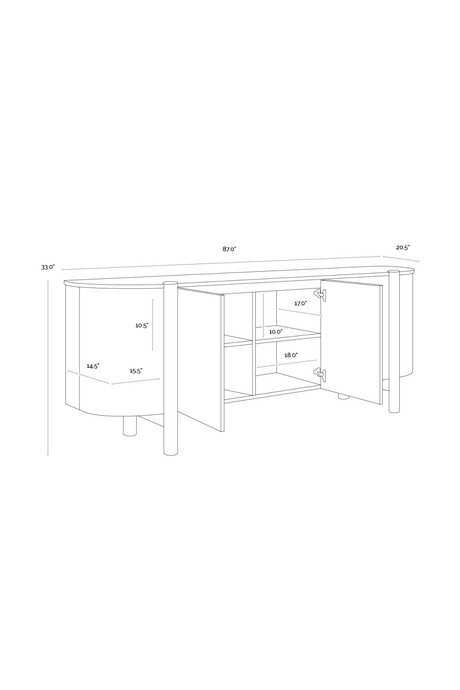 Solid Oak 4-Door Sideboard by Splendido Banyan, alternate view 9