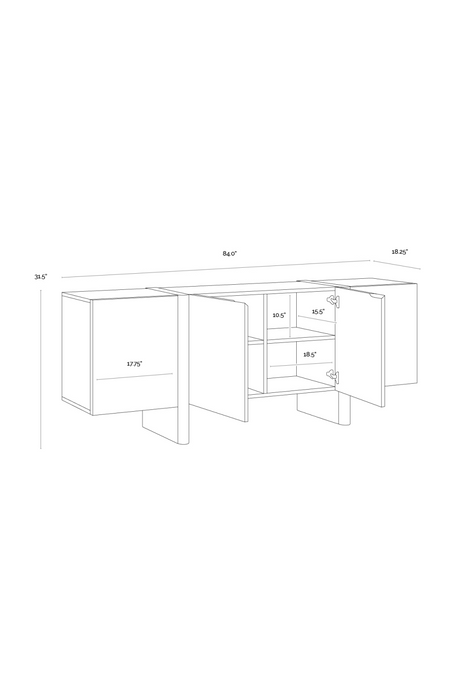 Wooden 2-Door Sideboard by Splendido Ewan, alternate view 10