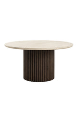 Cream Marble Round Dining Table by Splendido Banyan
