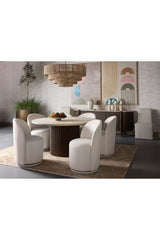 Cream Marble Round Dining Table by Splendido Banyan, alternate view 7