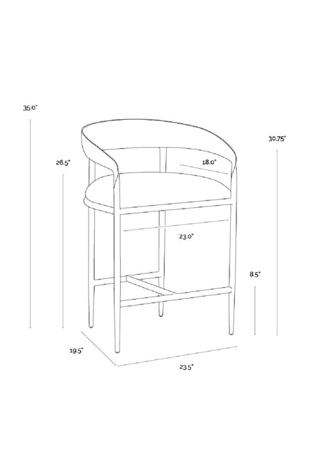 Hammered Metal Counter Stool by Splendido Zanatta, alternate view 7
