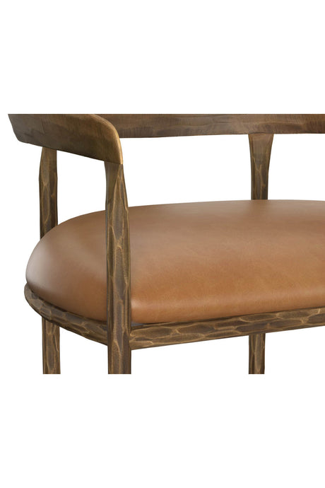 Hammered Metal Leather Bar Stool by Splendido Zanatta Barstool, alternate view 16