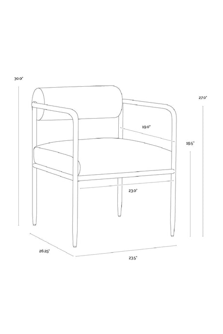 Leather Bolster-Back Dining Chair by Splendido Ajani, alternate view 13