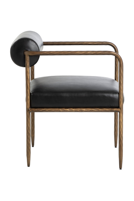 Leather Bolster-Back Dining Chair by Splendido Ajani, alternate view 4