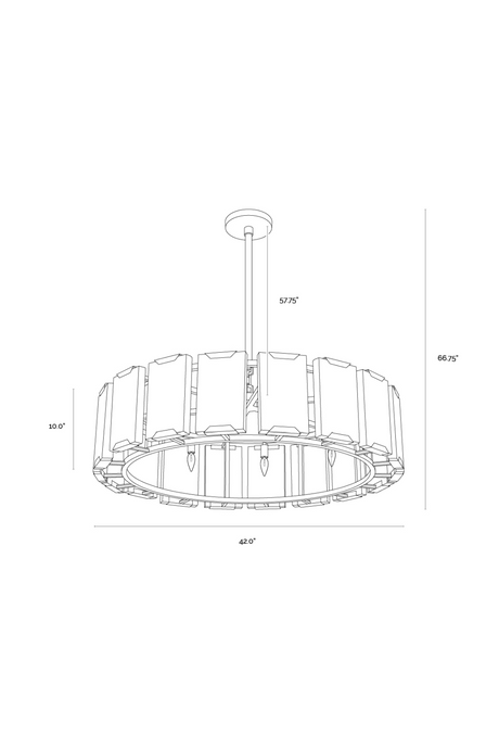 Alabaster Panels Chandelier by Splendido Rovira, alternate view 6