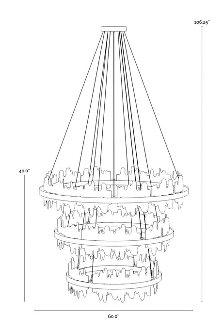 Black 3-Tier Chandelier by Splendido Icarus, alternate view 17