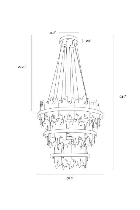 Black 3-Tier Chandelier by Splendido Icarus, alternate view 7