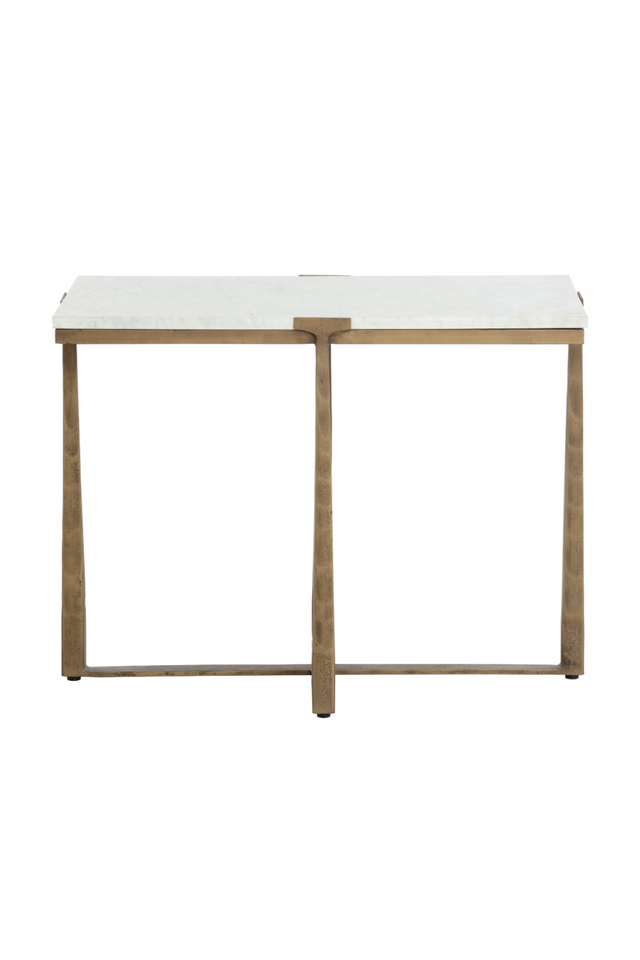 Rectangular White Marble Side Table by Splendido Cowell