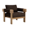Oak Framed Leather Lounge Chair by Splendido Carmichael Accent Chair, alternate view 17