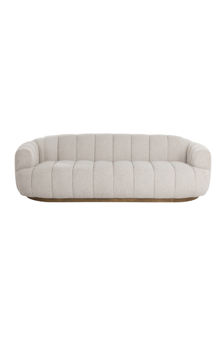 Channeled Cream Sofa - Oak Base & Brass Accents by Splendido Tadeo, alternate view 3