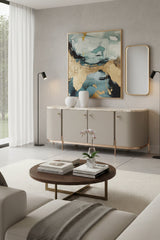 Taupe Leather 4-Door Sideboard by Splendido Cataldi, alternate view 2