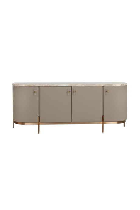 Taupe Leather 4-Door Sideboard by Splendido Cataldi, alternate view 6