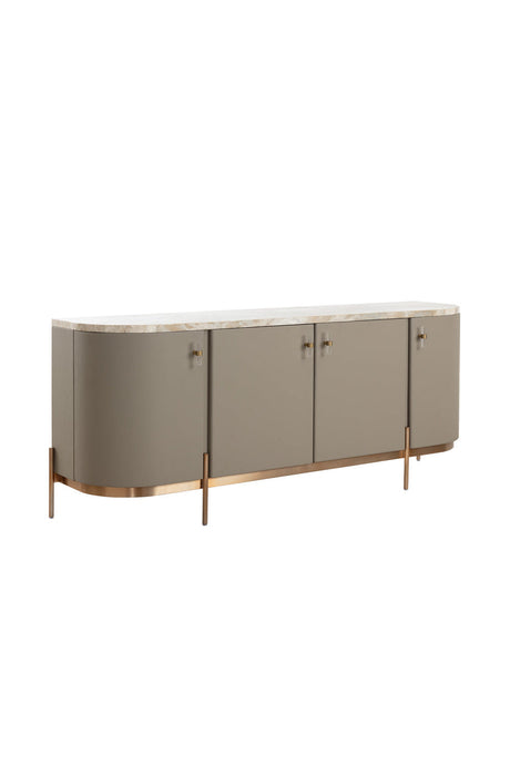 Taupe Leather 4-Door Sideboard by Splendido Cataldi, alternate view 3