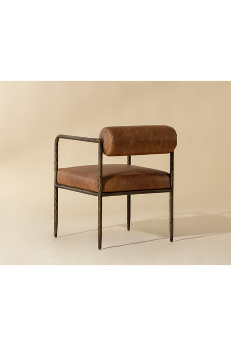 Leather Bolster-Back Dining Chair by Splendido Ajani, alternate view 23