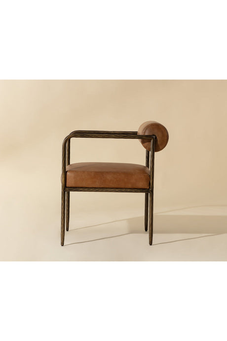 Leather Bolster-Back Dining Chair by Splendido Ajani, alternate view 22