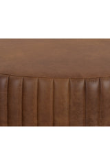 Tufted Edge Brown Leather Ottoman by Splendido Divano, alternate view 3