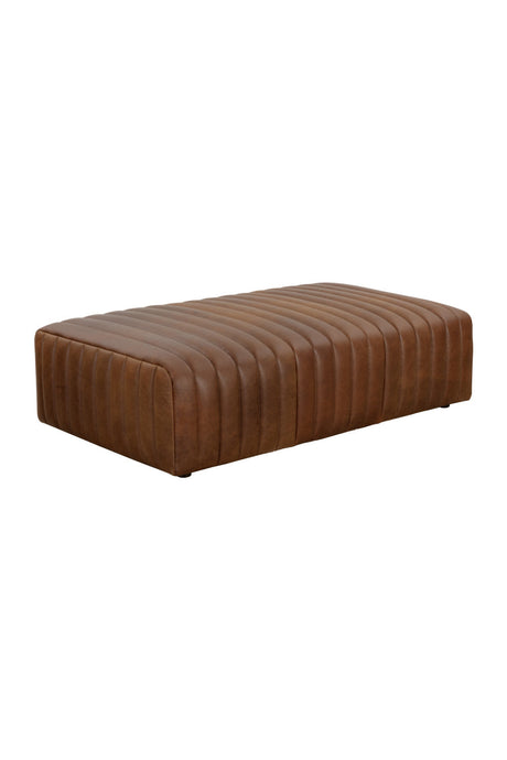Italian Textured Leather Ottoman by Splendido Lewin, alternate view 9