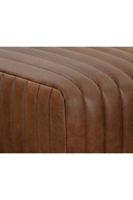 Italian Textured Leather Ottoman by Splendido Lewin, alternate view 10