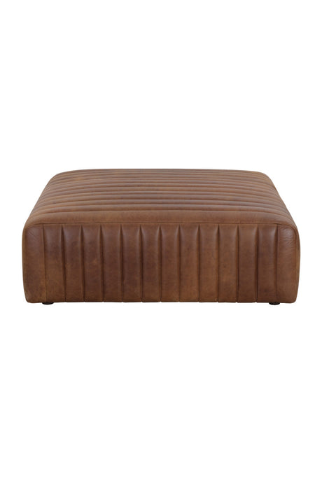 Italian Textured Leather Ottoman by Splendido Lewin