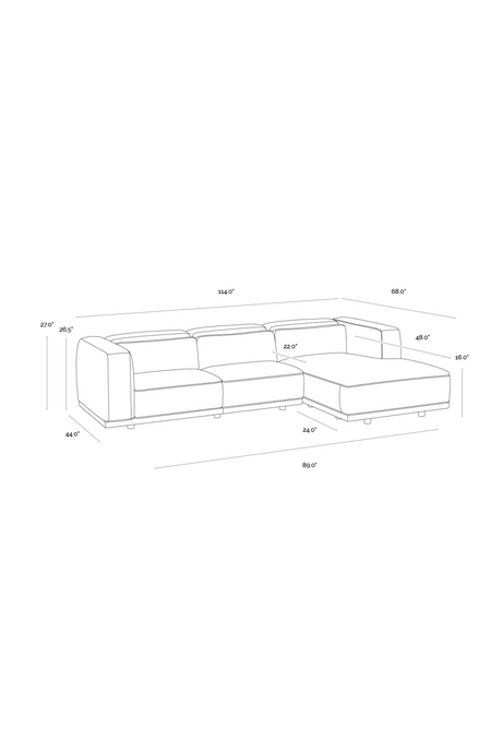 Brown Leather Chaise Sofa by Splendido Beau, alternate view 28
