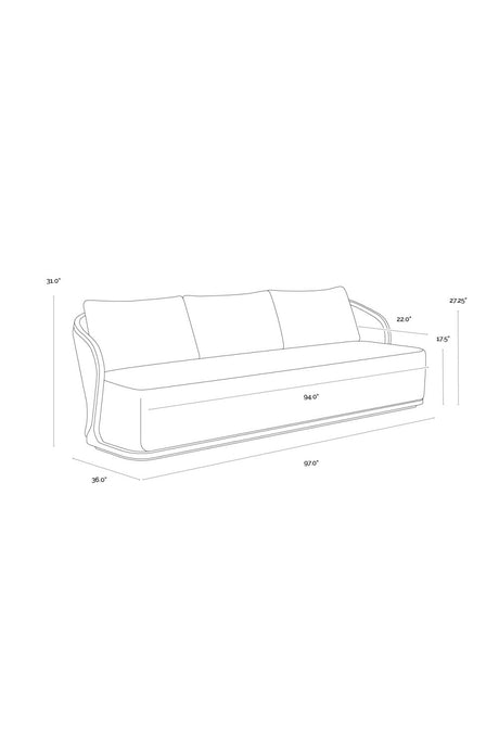 Cream Boucle Indoor/Outdoor Sofa by Splendido Bora, alternate view 9
