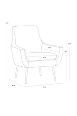 Blue Fabric Lounge Chair by Splendido Aletta Accent Chair, alternate view 9