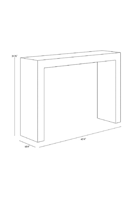 Black Marble-Look Indoor/Outdoor Console Table by Splendido Axle, alternate view 11
