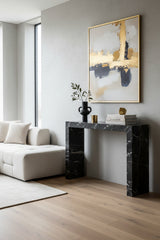 Black Marble-Look Indoor/Outdoor Console Table by Splendido Axle, alternate view 10