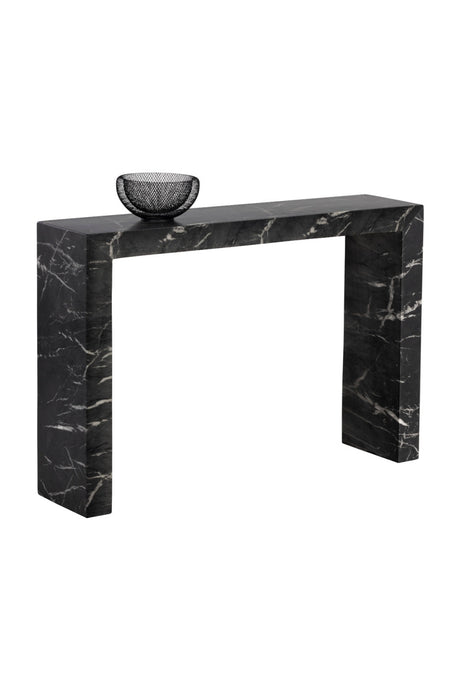 Black Marble-Look Indoor/Outdoor Console Table by Splendido Axle, alternate view 4