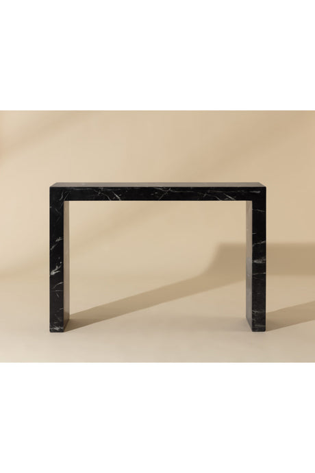 Black Marble-Look Indoor/Outdoor Console Table by Splendido Axle, alternate view 6