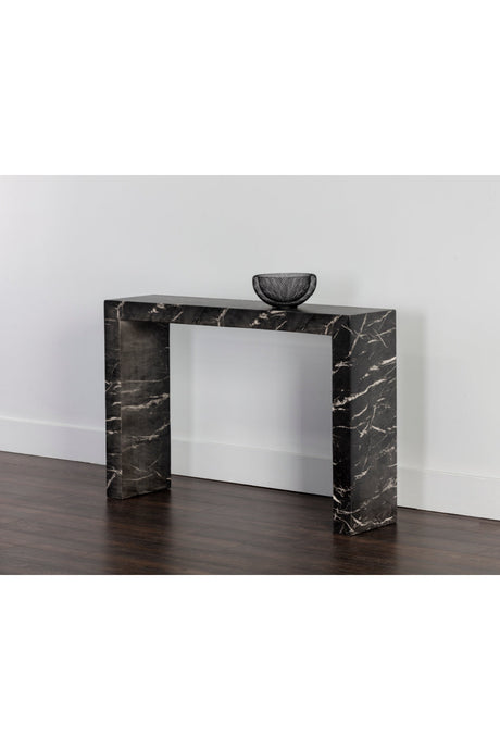 Black Marble-Look Indoor/Outdoor Console Table by Splendido Axle, alternate view 9
