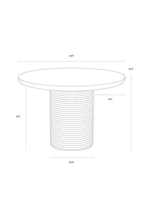 Round Indoor/Outdoor Marble Effect Dining Table by Splendido Riva Outdoor Dining Table, alternate view 10