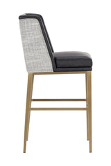 Black Bonded Leather Bar Stool by Splendido Joplin Barstool, alternate view 4